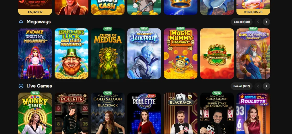 Play live casino games